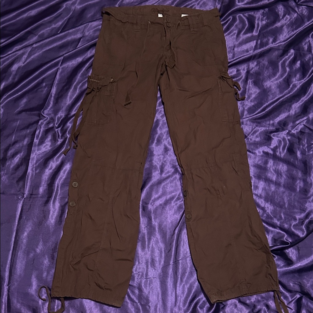 Younique Women’s Brown Low Rise Cargo Pants with Utility Pockets